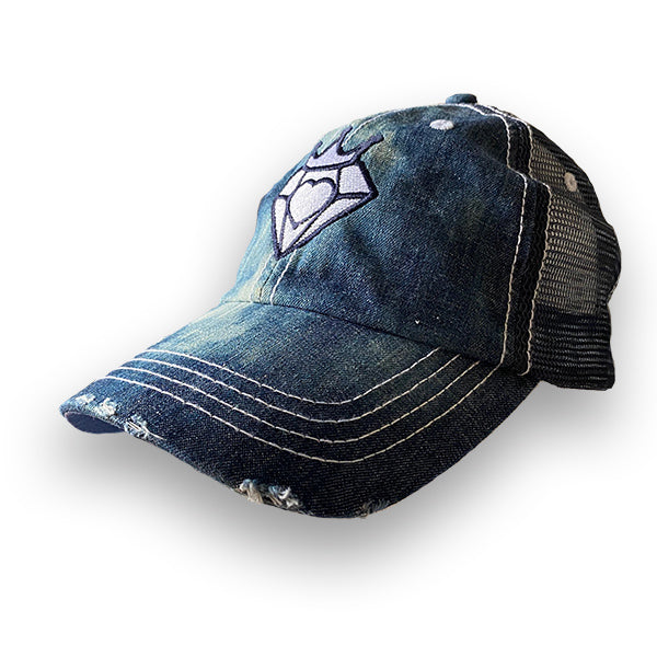 Richie Diamonds™ "King of Hearts" Distressed Denim Dad Hat (1 of 1)