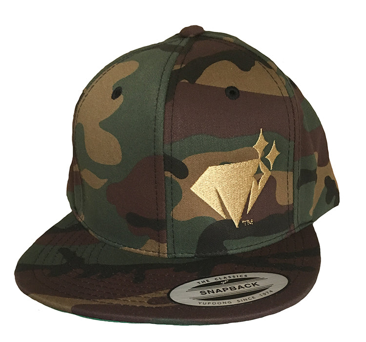 Richie Diamonds™ Flat Bill Woodland Camo Snapback