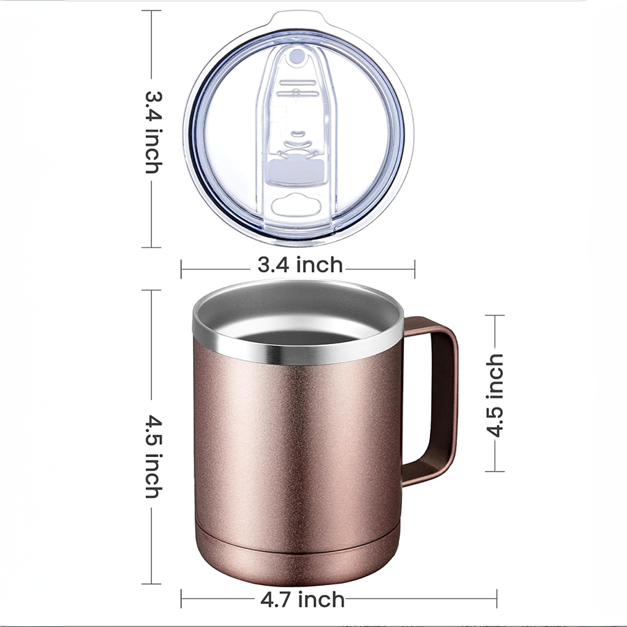 Velvet Bulldog™ 12oz Coffee Mug With Handle Rose Gold (Hot and Cold)
