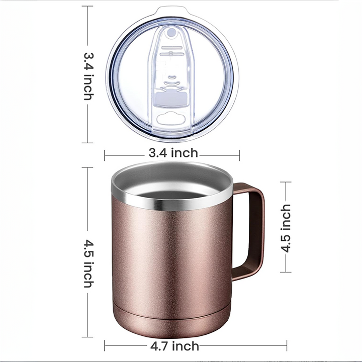 Velvet Bulldog™ 12oz Coffee Mug With Handle Rose Gold (Hot and Cold)