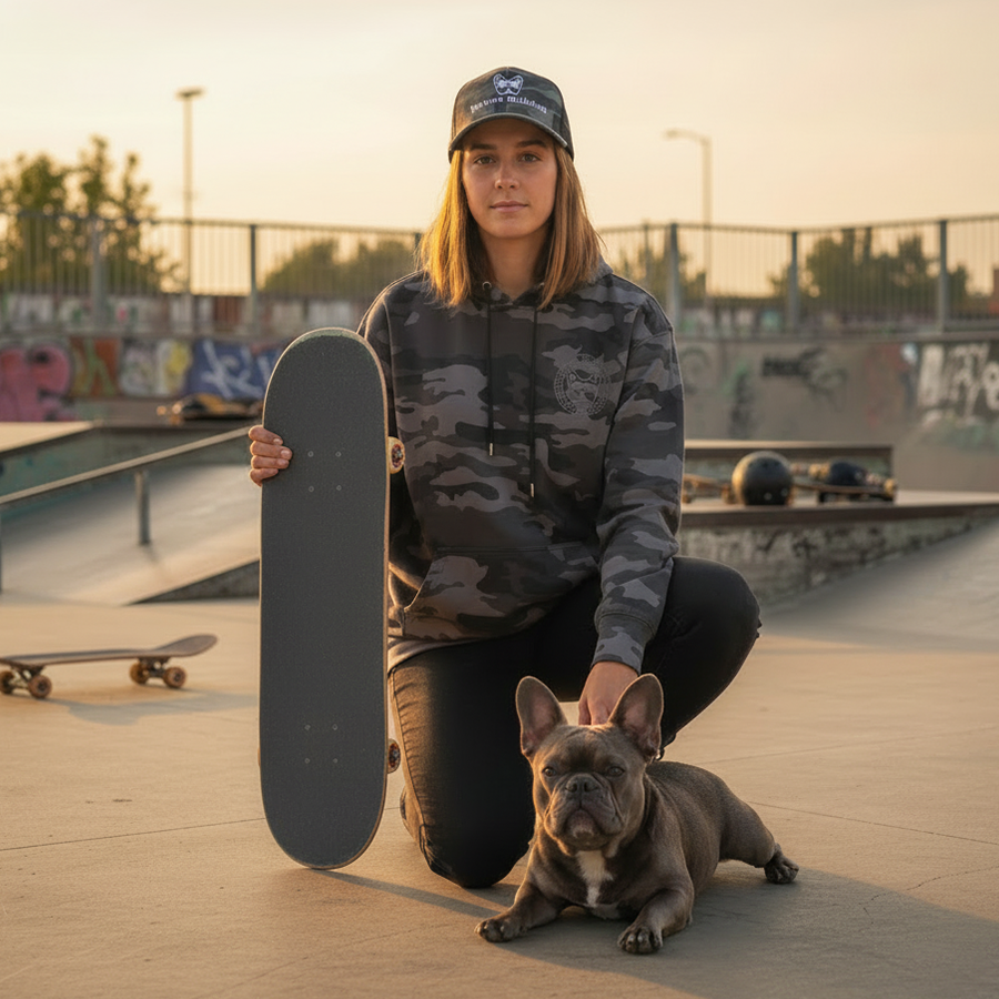 Velvet Bulldog Grey Camo Hoodie Sweatshirt