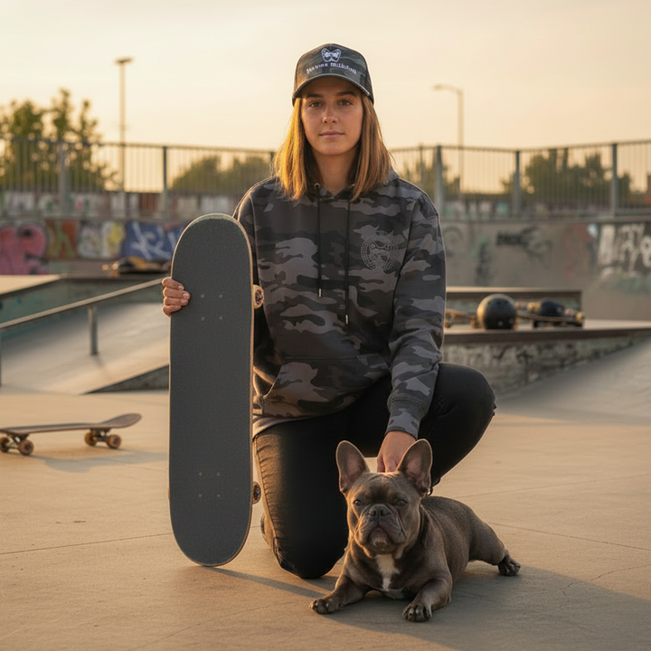 Velvet Bulldog Grey Camo Hoodie Sweatshirt